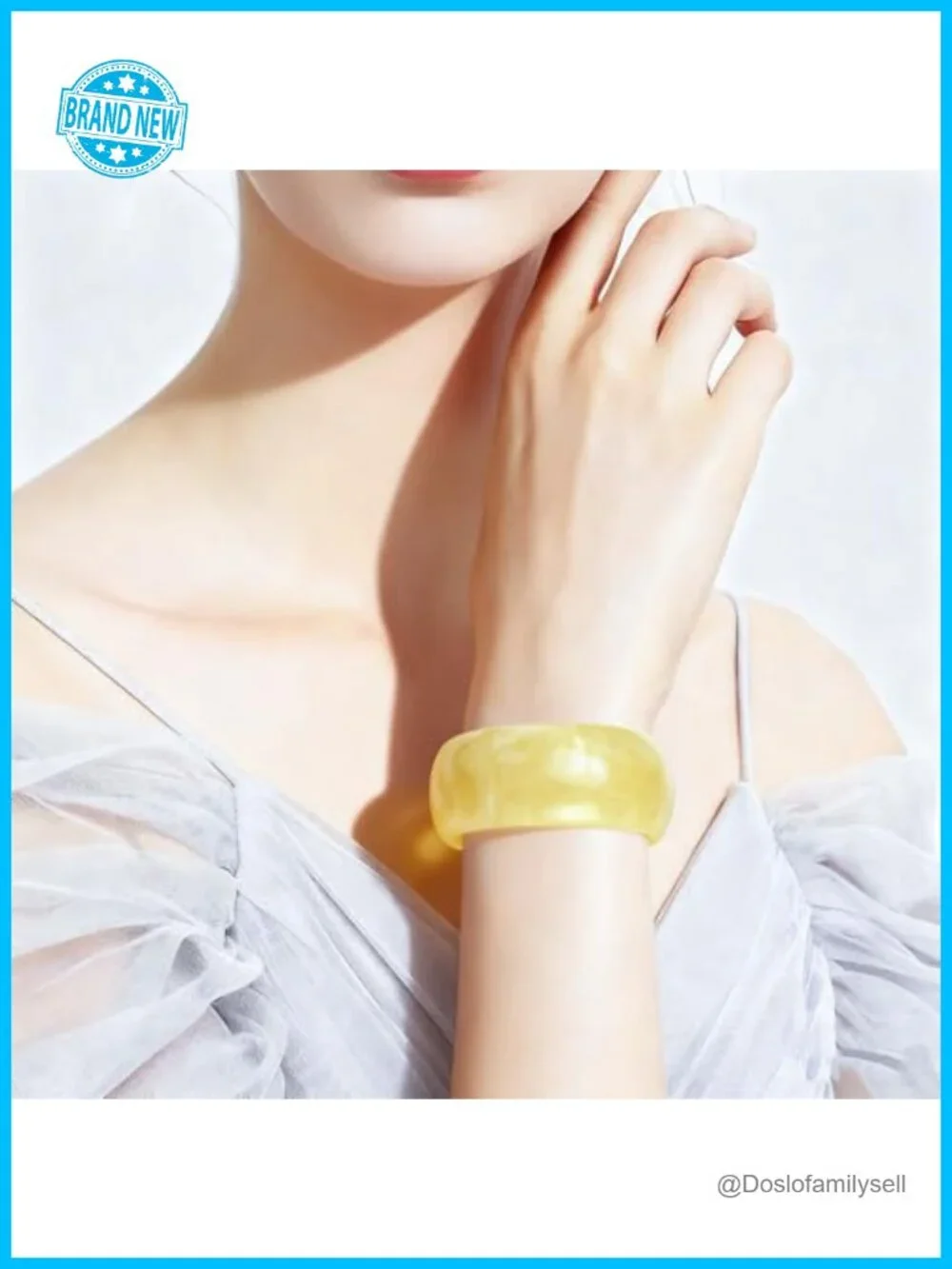 4-Piece Chunky Acrylic Bangle Bracelet Set, Stackable Tortoiseshell Marble Cuff